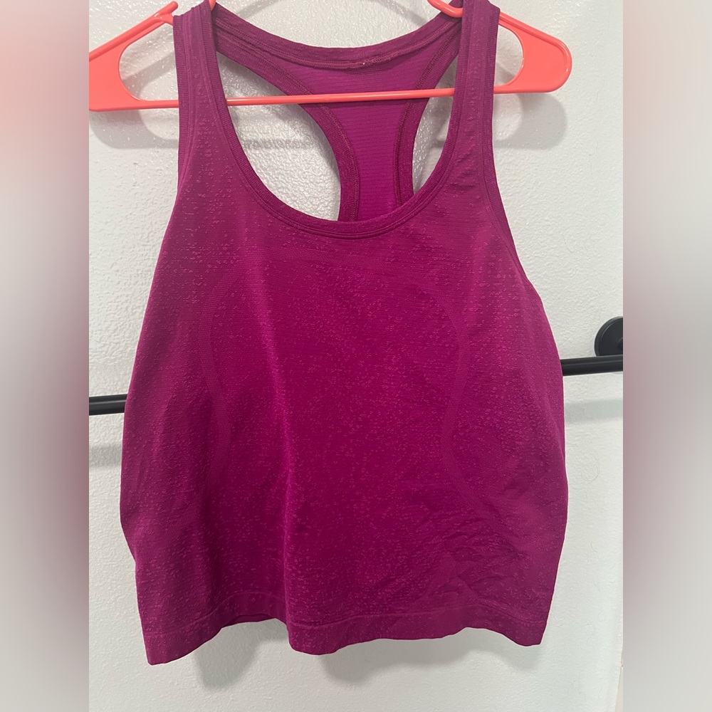 Lululemon pink tank top size 10 (race length)